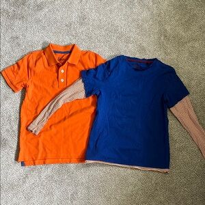 Boden Orange and Blue Polo Shirts Vibrant Casual Wear